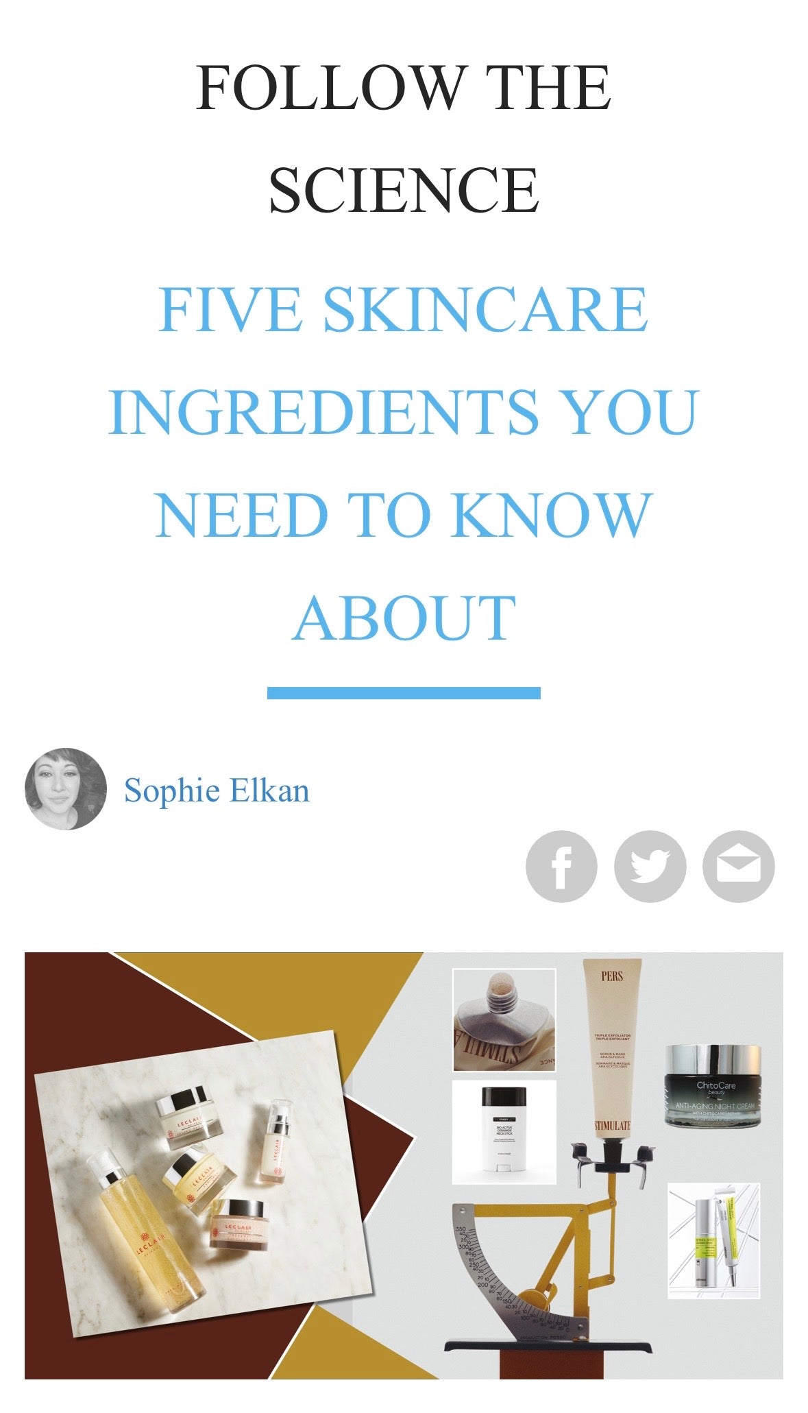 Image of LeClair Skincare in OX Magazine.