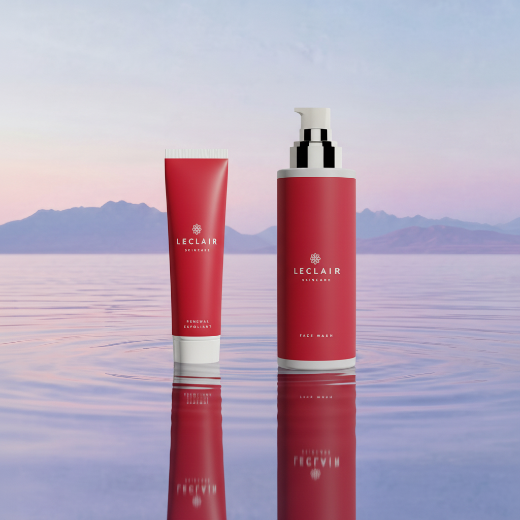 LeClair Skincare Purify & Refine Duo in Lake District water scene